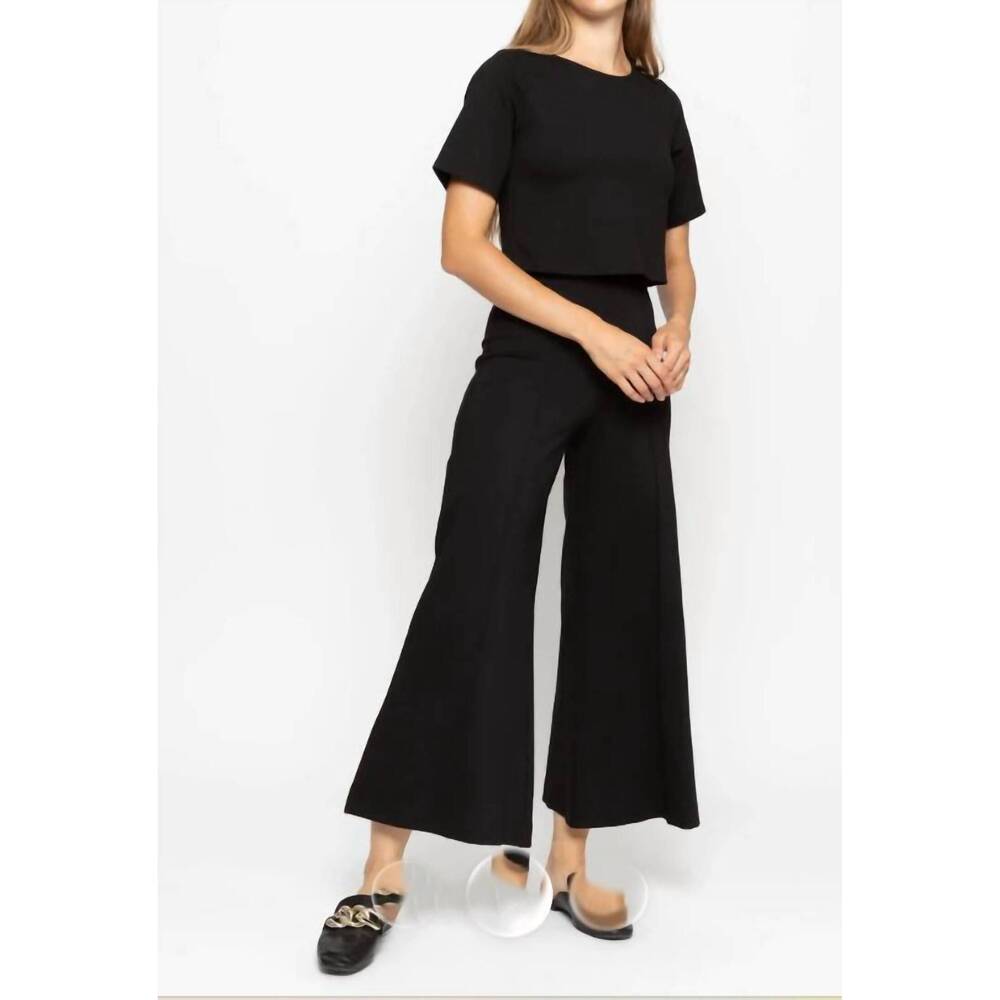 NEW RIPLEY RADER ponte knit wide leg pant in black